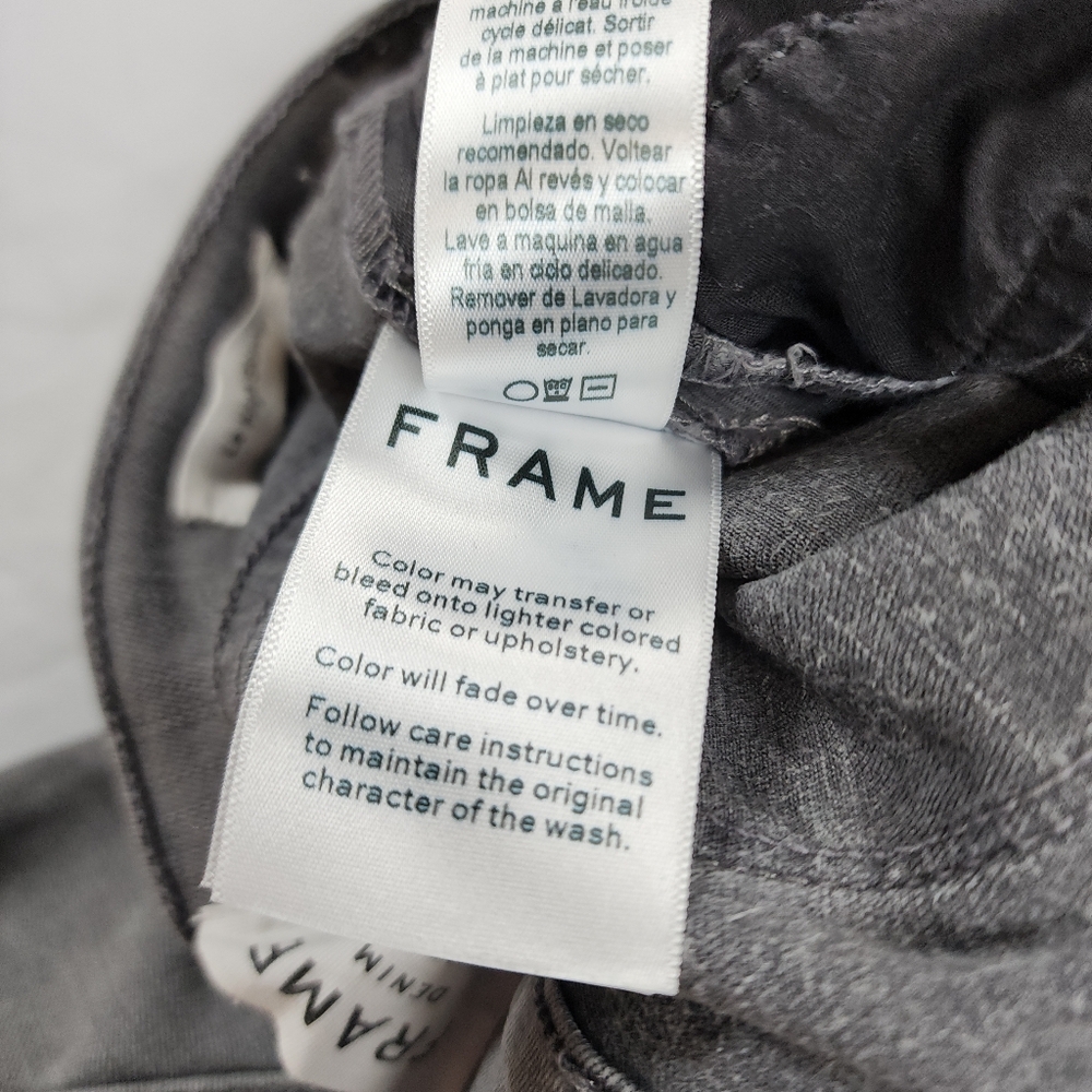 FRAME Grey Le High Skinny Velvet Tux Grimes Size 27 (28" Inseam) - Picture 15 of 17